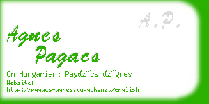 agnes pagacs business card